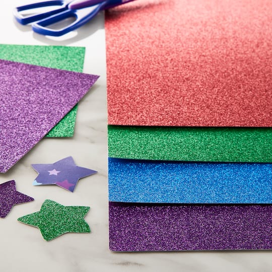 Glitter Primary 12" x 12" Cardstock Paper Pack by Recollections™, 24 Sheets